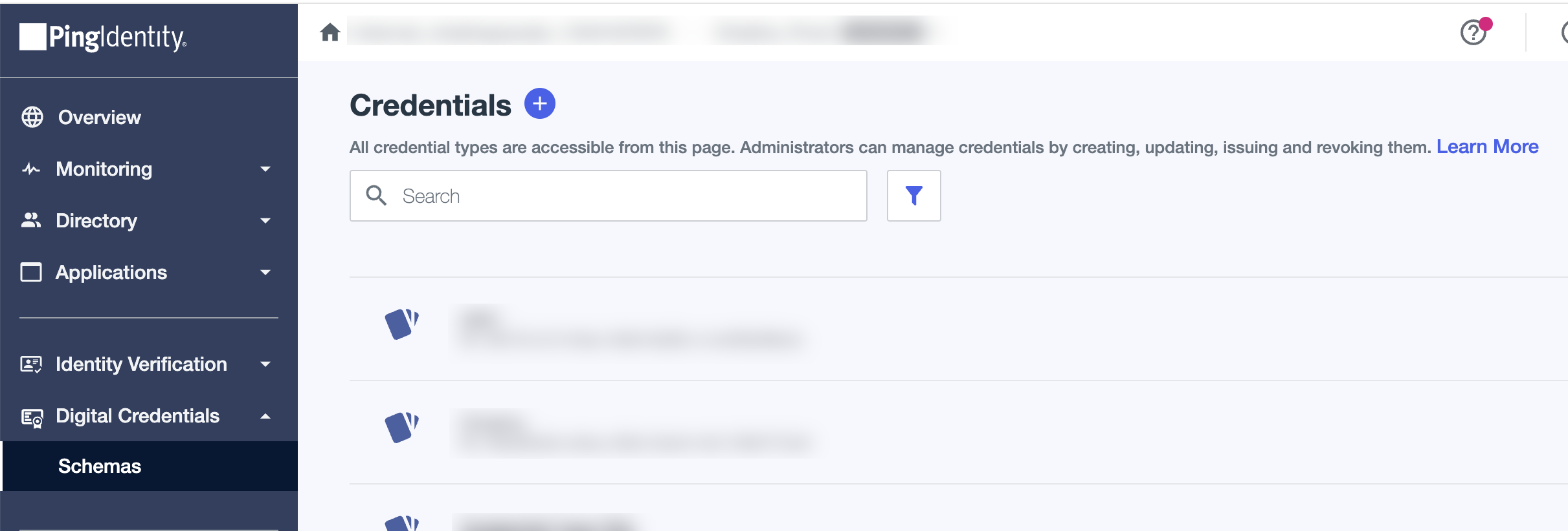 A screen capture of the credentials window. From here you have the option to create, edit, and issue a credential.