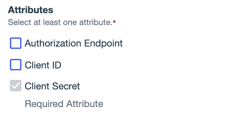 A screen capture of the Attributes list showing a required attribute that is selected and can’t be cleared.