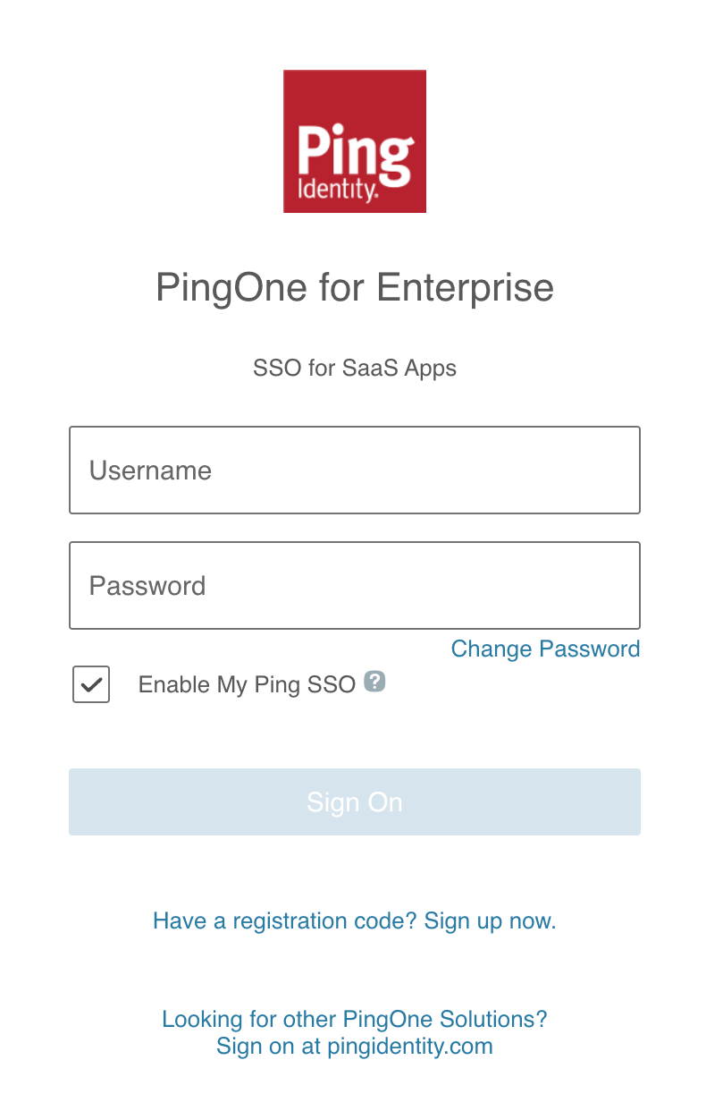 A screen capture showing the sign-on modal.