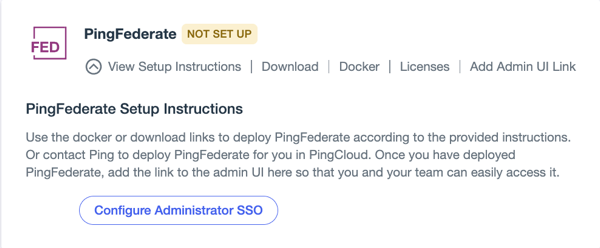 In this screen capture, PingOne is not yet set up. Setup instructions are provided.