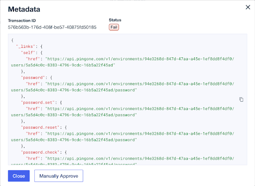 A screen capture of  ID verification metadata