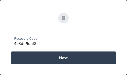 Single use recovery code