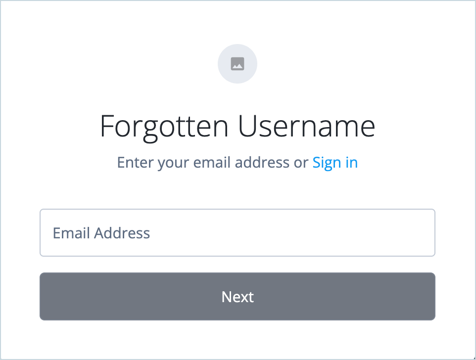 Forgot Username page