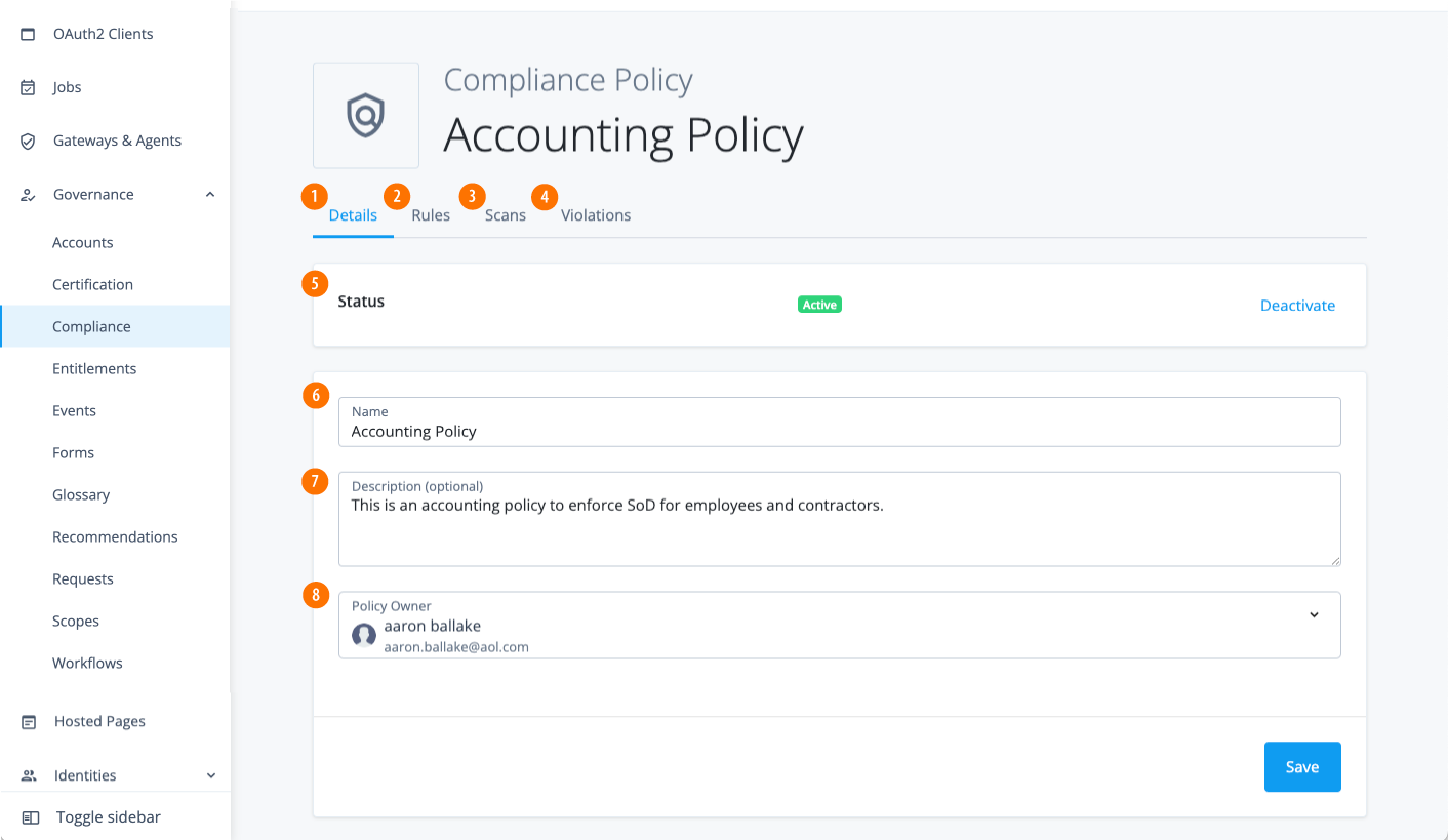 governance compliance details