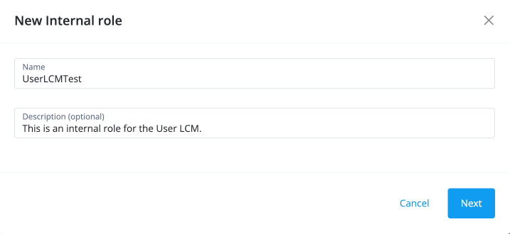 Creating a new internal role