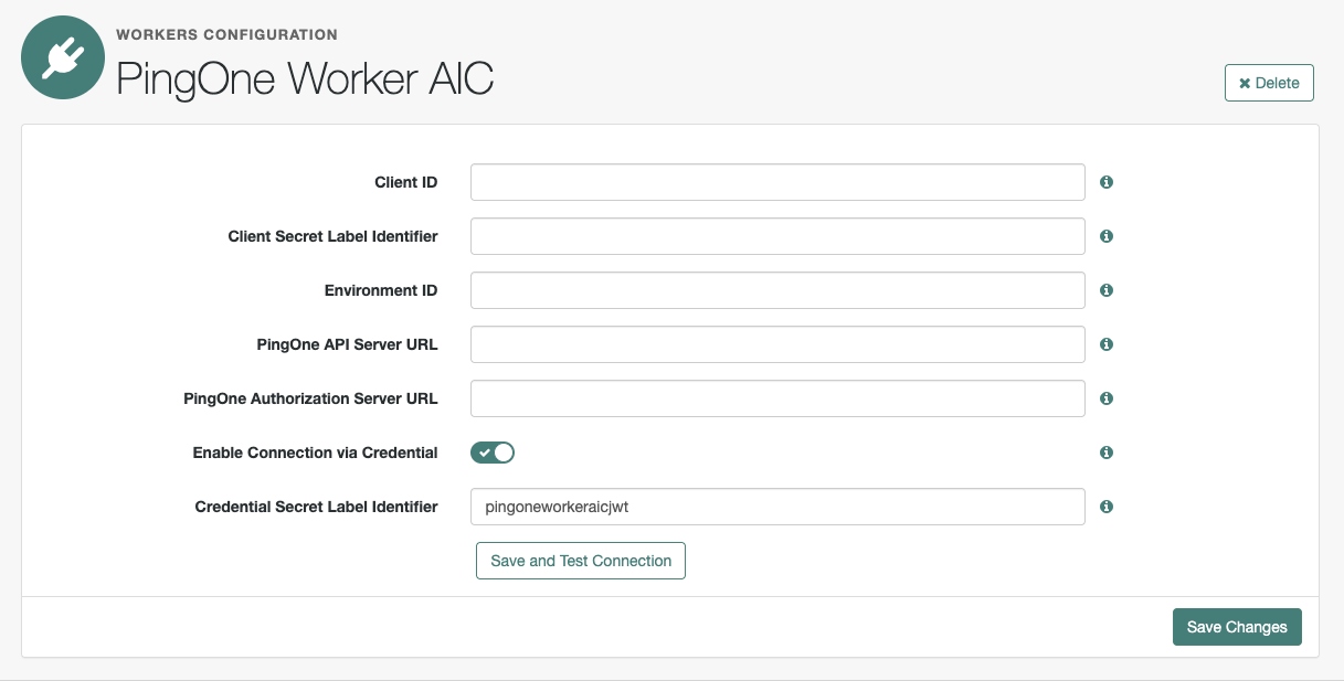 Example worker service configuration using a credential JWT