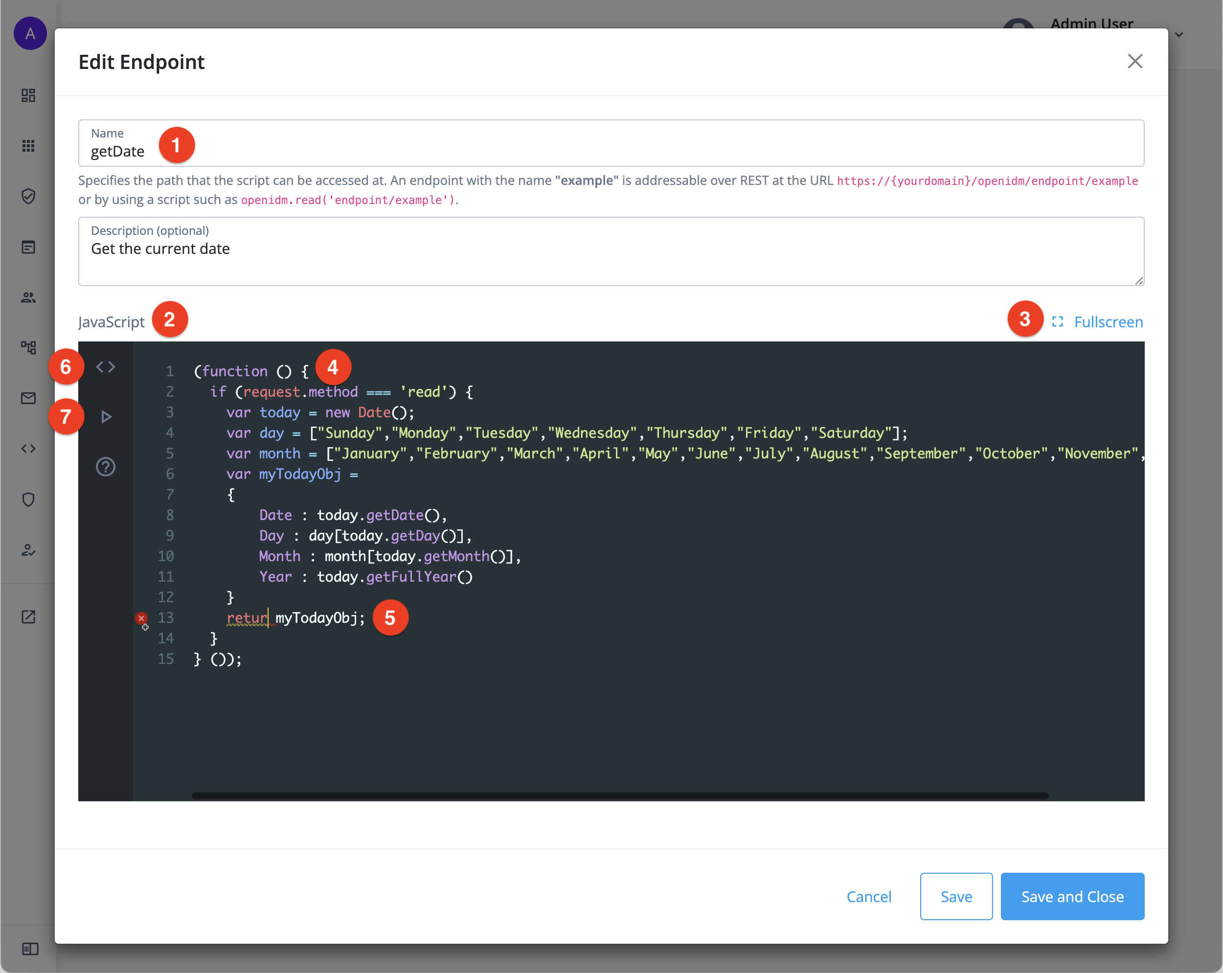 idcloudui custom endpoints editor