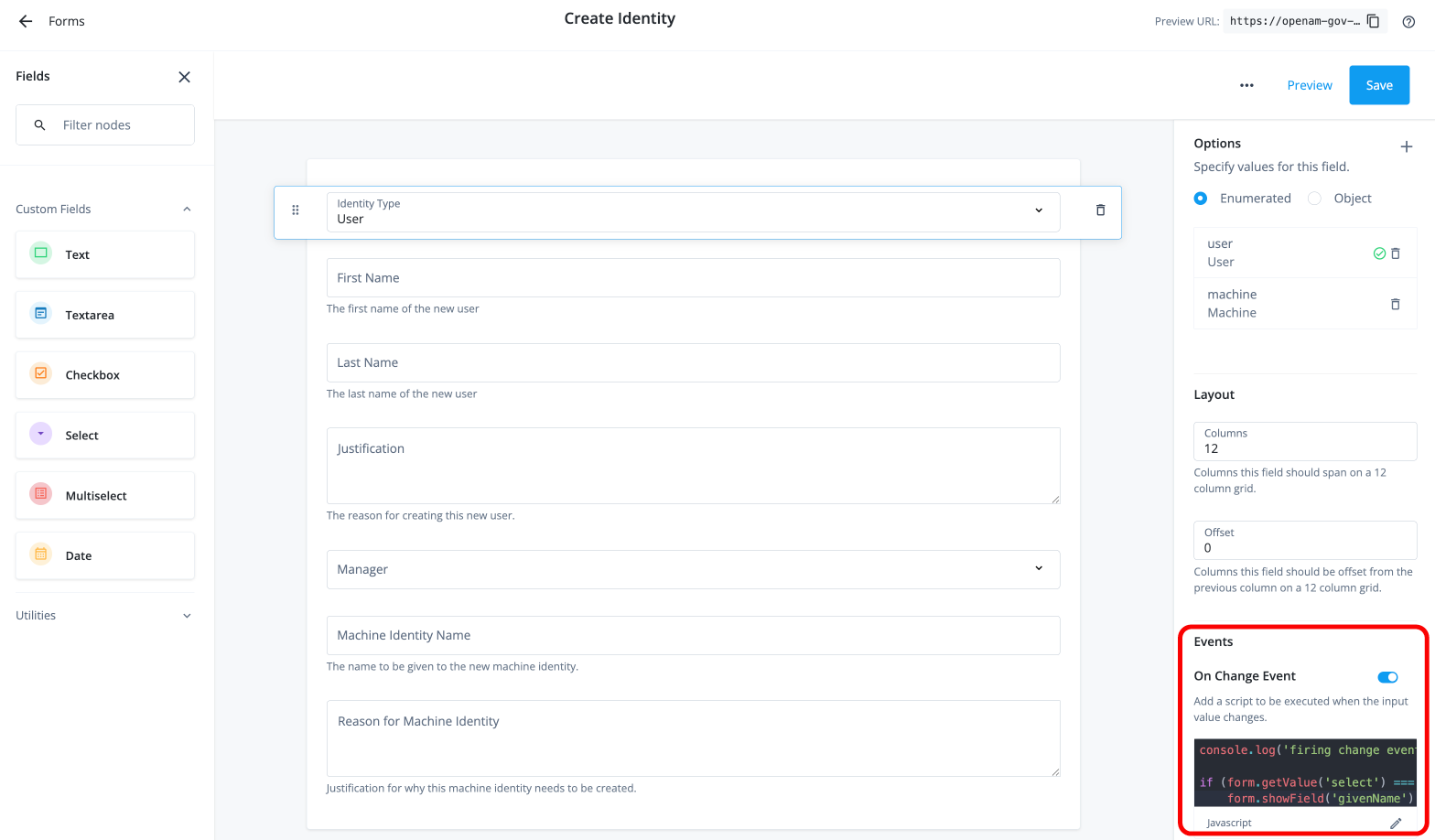 form event example