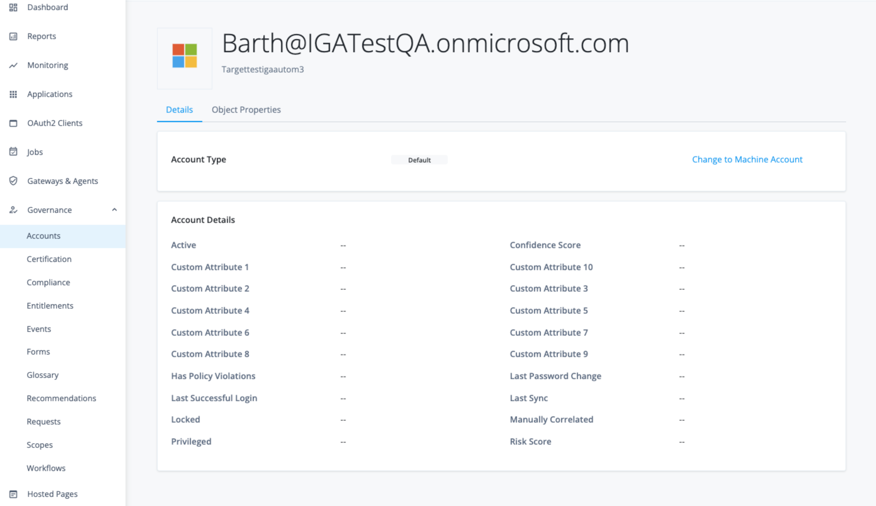 Click the link to change the account type,