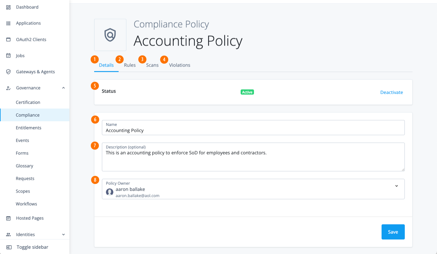 governance compliance details