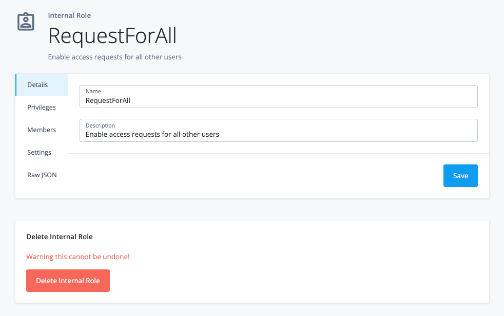 governance internal role requestForAll