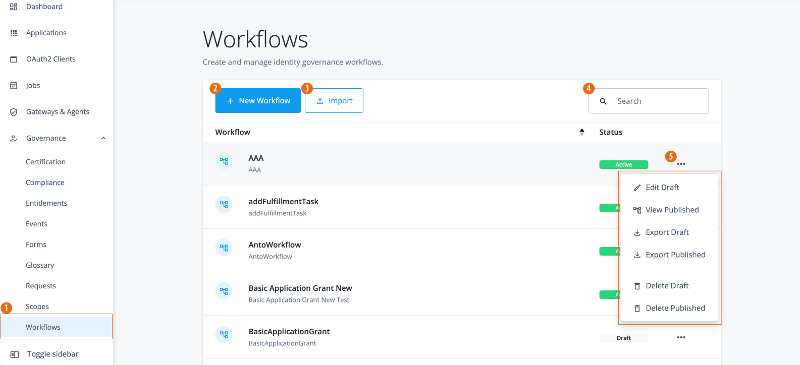 The workflow editor canvas.