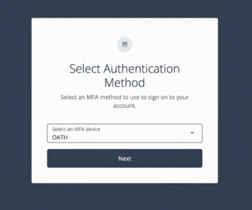Select MFA method