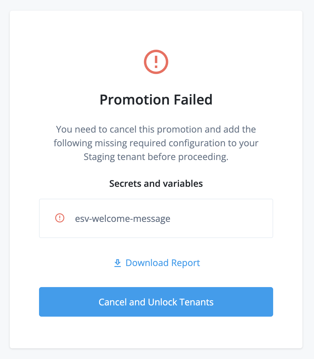 idcloudui promotion error esvs