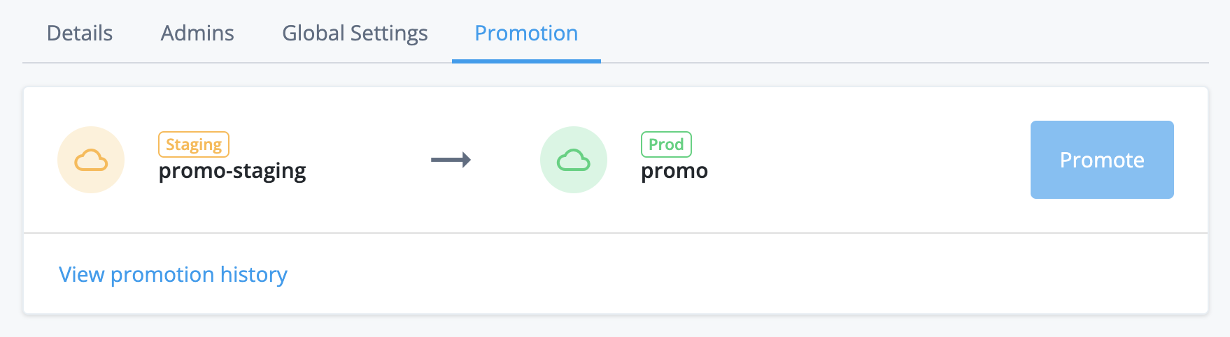 idcloudui promotion summary staging