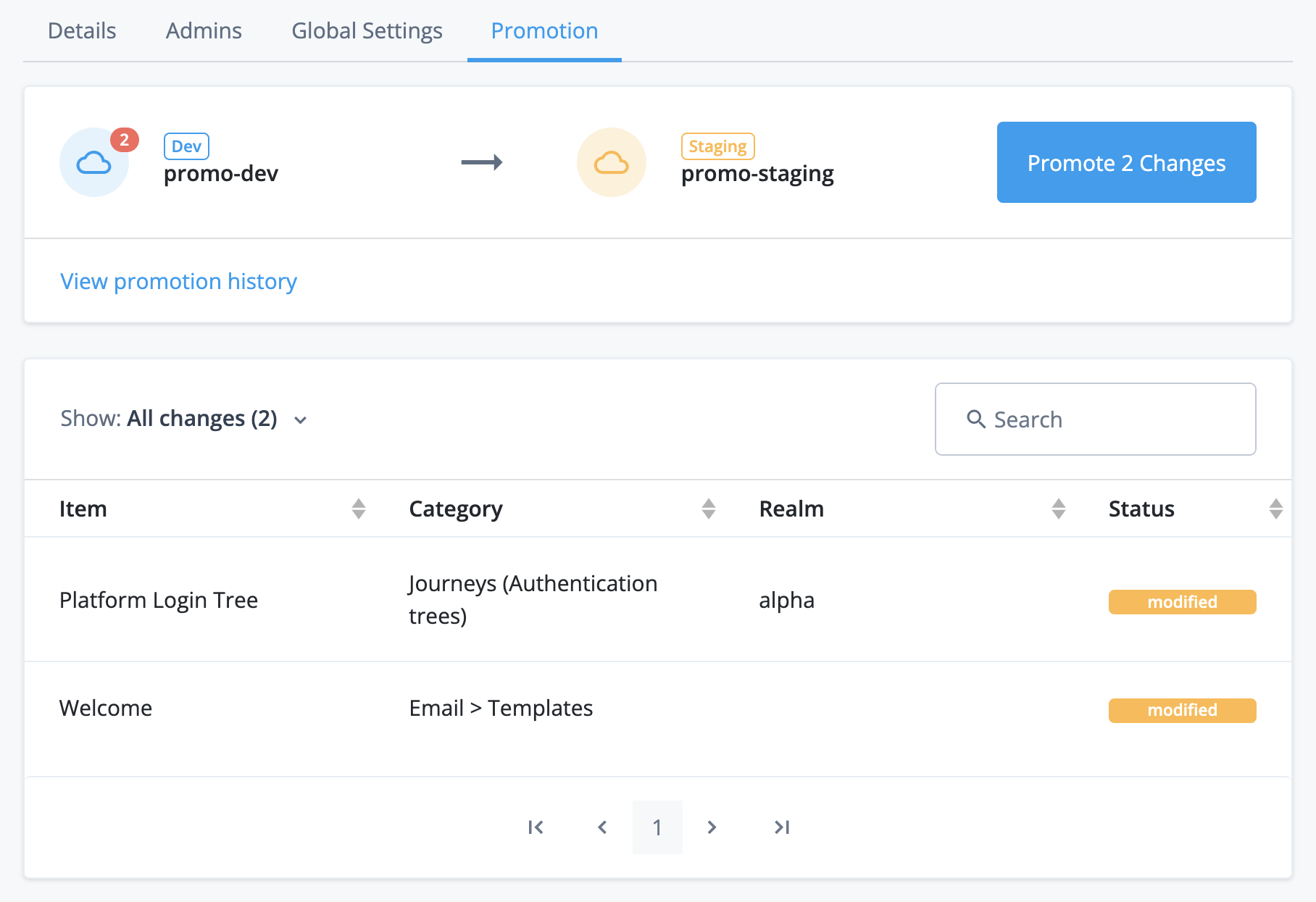 idcloudui promotion view changes development