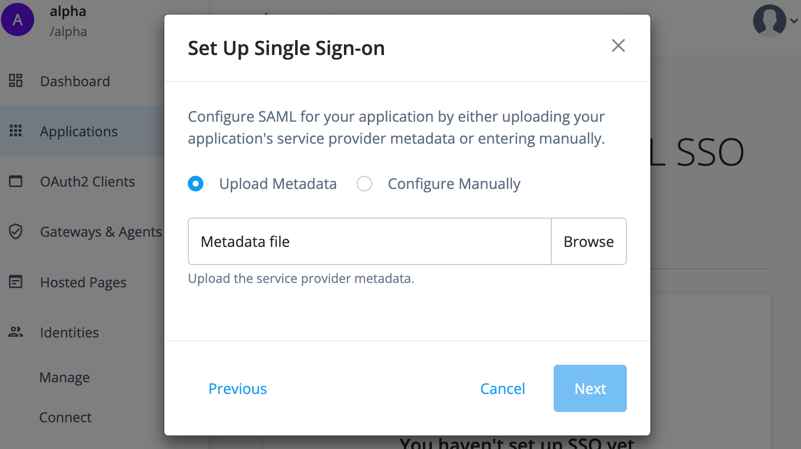 Upload Salesforce SP metadata into Advanced Identity Cloud