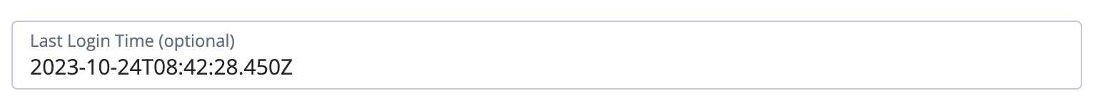 Last login timestamp
