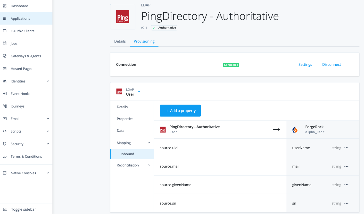 Map attributes between PingDirectory and Advanced Identity Cloud