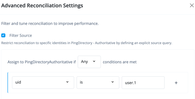 Filter reconciliation to be a single user