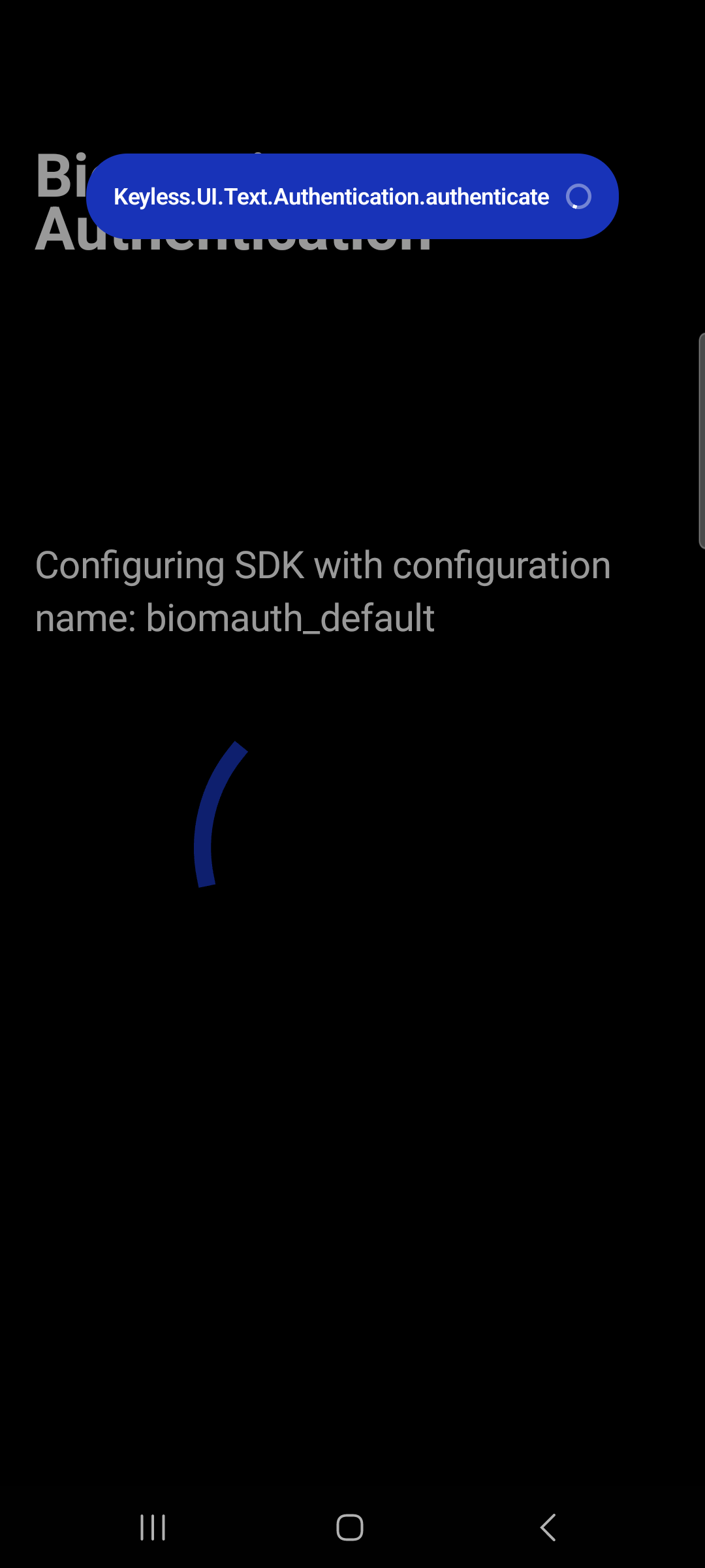 PingOne Recognize authentication progress screen layout