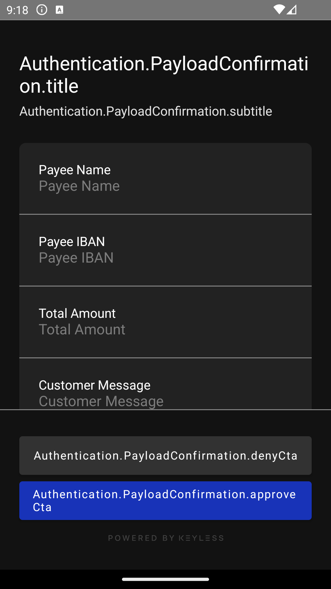 PingOne Recognize authentication payload confirmation