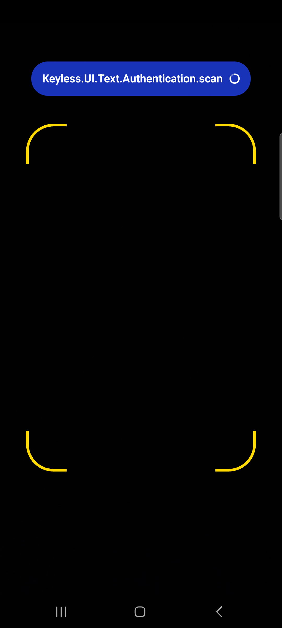 PingOne Recognize authentication scan screen layout