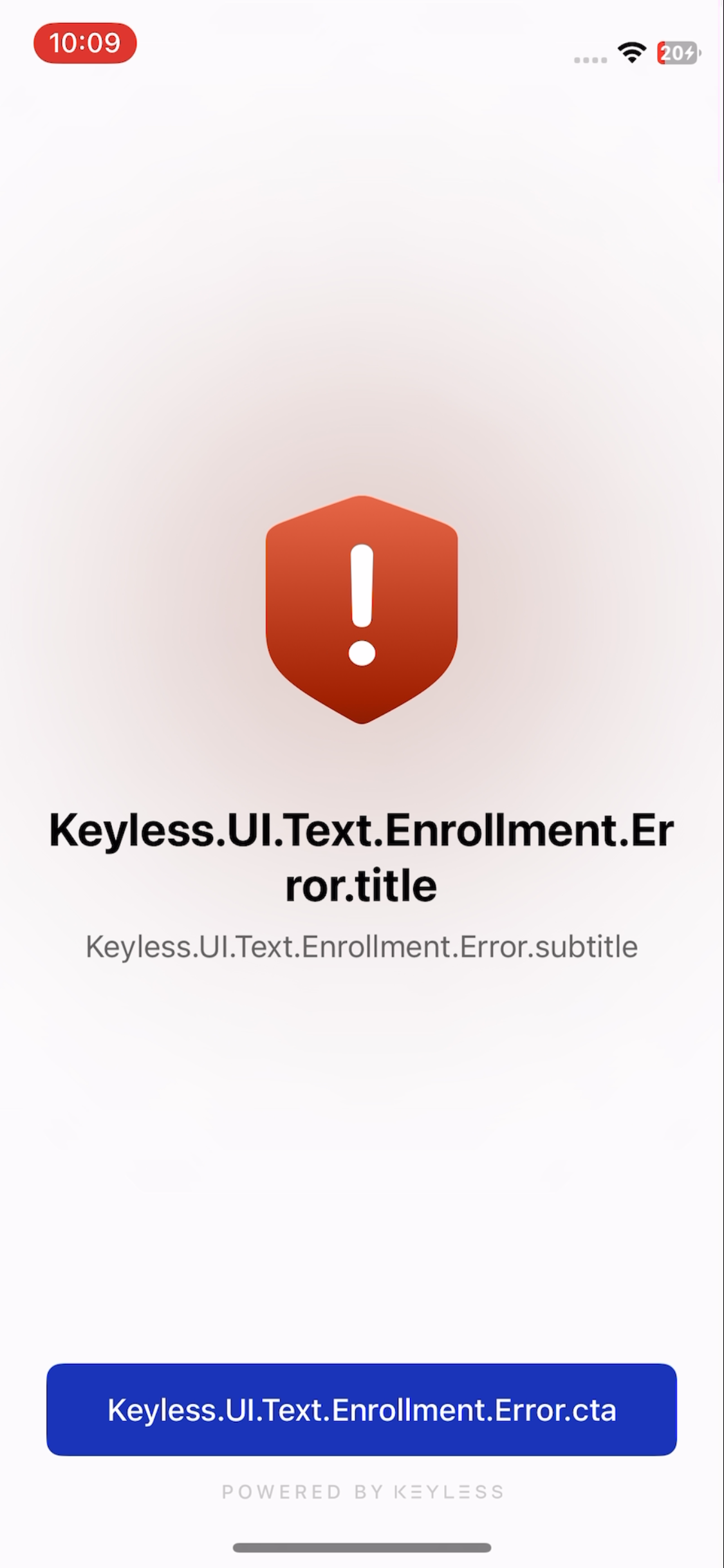 PingOne Recognize enrollment error screen layout