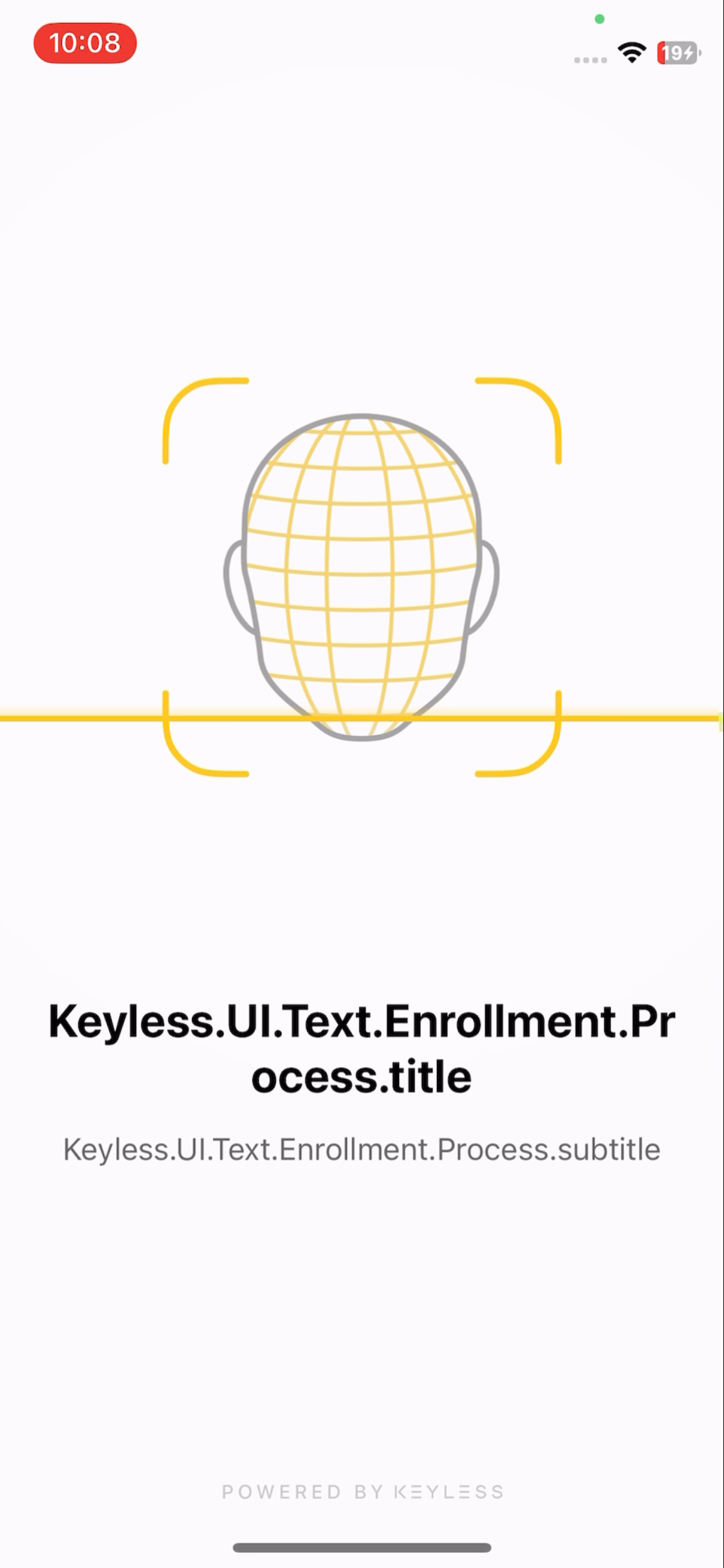 PingOne Recognize enrollment processing screen layout