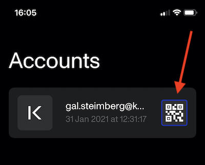 QR code image in the Keyless app