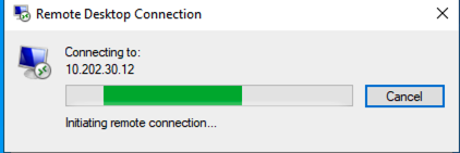 RDP sign-in screen
