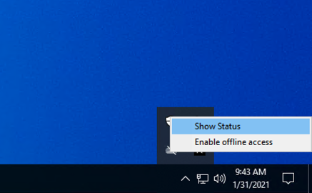 Show status option
