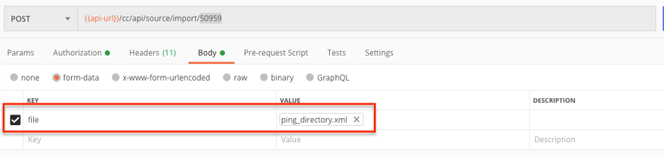 POST window showing the .xml file from earlier