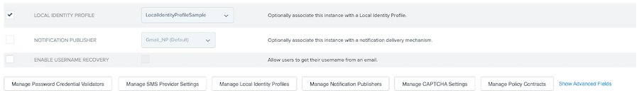 Screen capture of the IdP Adapter tab showing the Local Identity Profile check box selected and the LIP selected from the list.